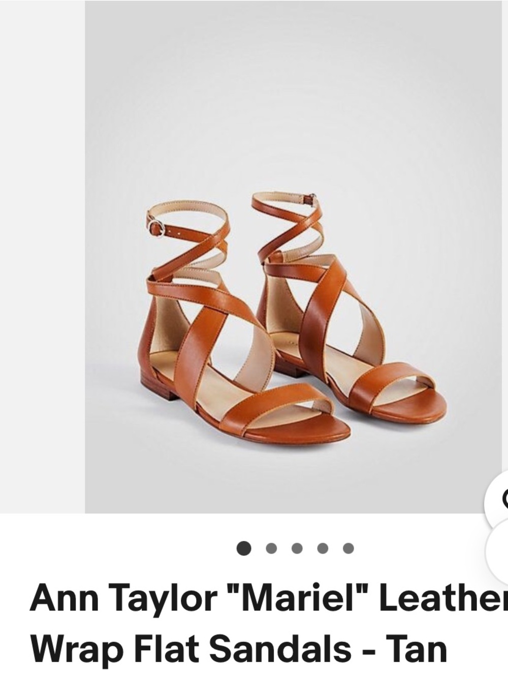 Ann Taylor Mariel Leather Wrap Sandals in Cognac Tan